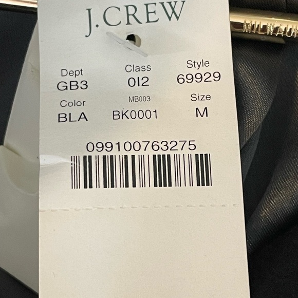 J. Crew coat trench hooded Sz medium NWT black belted wool blend classic - Picture 6 of 10